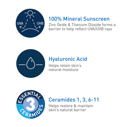 CeraVe 100% Mineral Sunscreen SPF 50