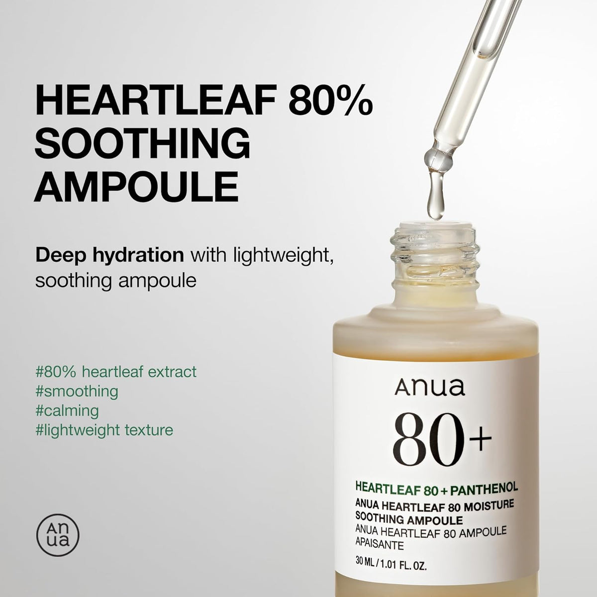 Anua Heartleaf 80% Soothing Ampoule Hydration Facial Serum