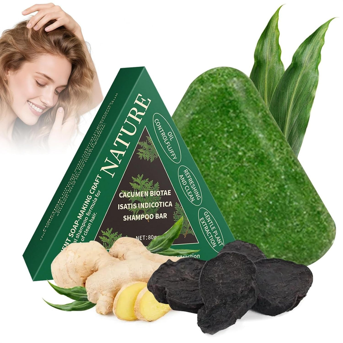 Herbal - Nature Triangle Shampoo Bar