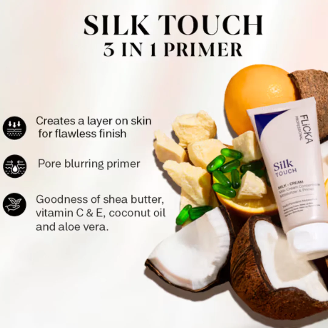 Flicka Silk Touch - 3 in 1 Moisturizer, Primer & Sunscreen for Face